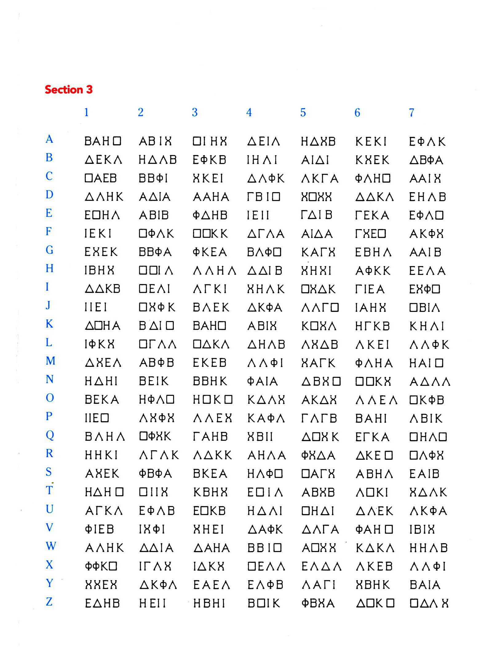 Tabla de traducción número 3