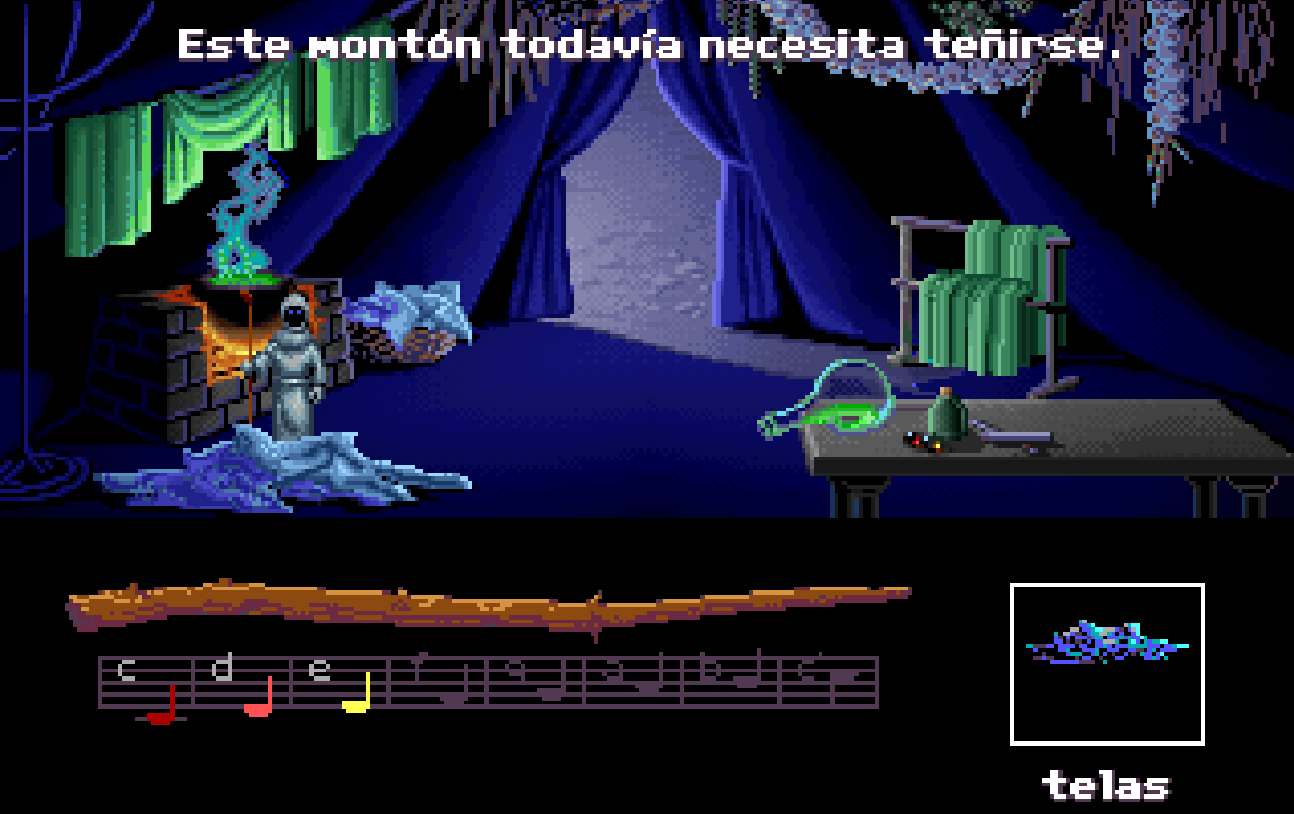 Ejemplo de un hechizo para teñir telas.